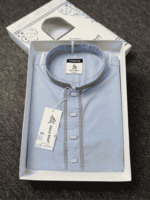 Alico Mart Premium Men’s Panjabi – Blue, White & Black - Image 4